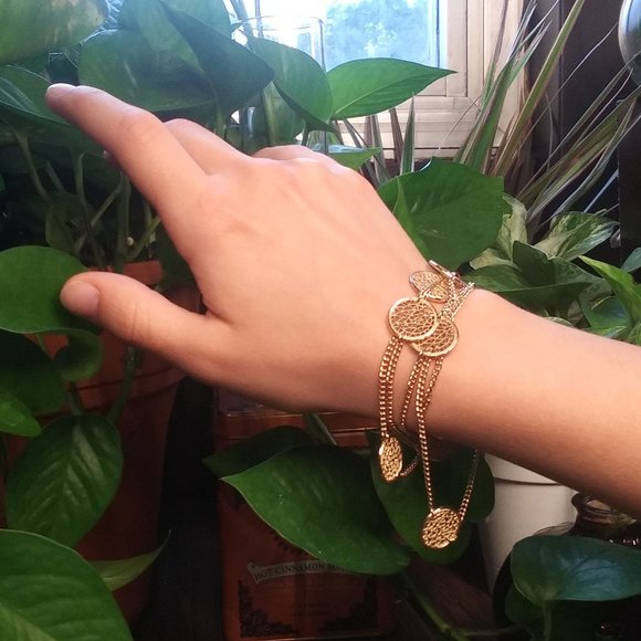 Gold Medallion Wrap Bracelet - Picture 1 of 8